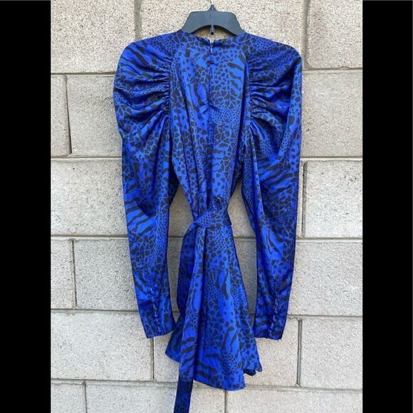 ROTATE Tara Animal Print Taffeta Dress 4 - Picture 8 of 9